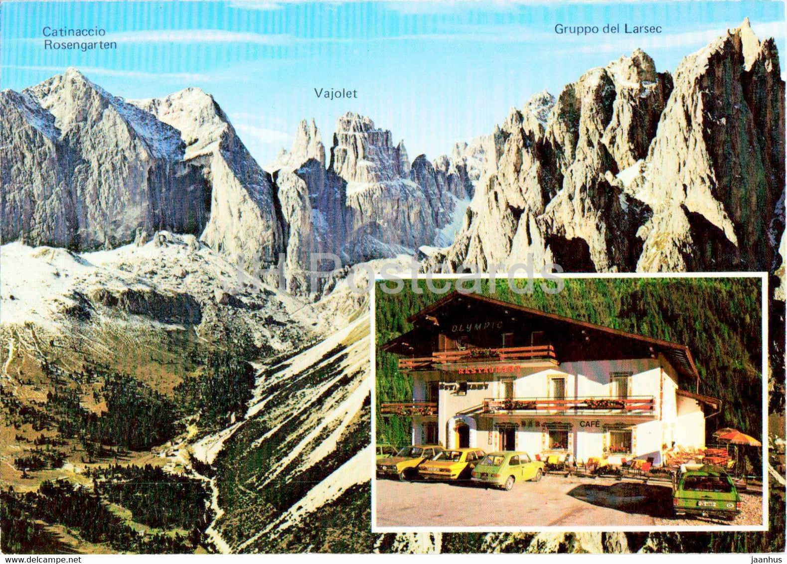 Pension Pensione Olympic - Vigo di Fassa - car - Italy - unused - JH Postcards