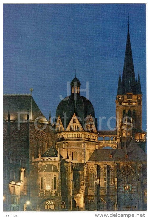 Aachen - Dom mit karolingischem Oktogon. Pfalzkapelle Karis des Grossen und Chorhalle - cathedral - Germany - ungelaufen - JH Postcards