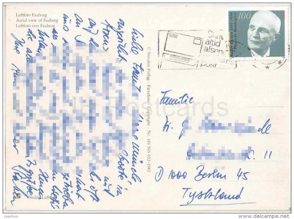 Luftfoto von Faaborg - Denmark -   gelaufen - JH Postcards