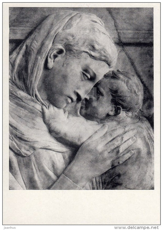 sculpture by Donatello - Madonna Pazzi - Italian Art - 1964 - Russia USSR - unused - JH Postcards