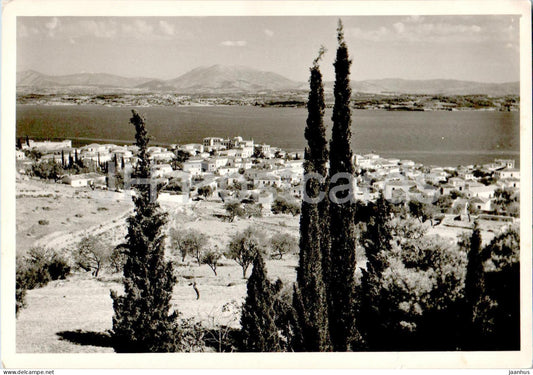 Spetsai - View - old postcard - Greece - used - JH Postcards