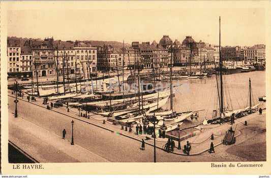 Le Havre - Bassin du Commerce - ship - port - old postcard - France - unused - JH Postcards