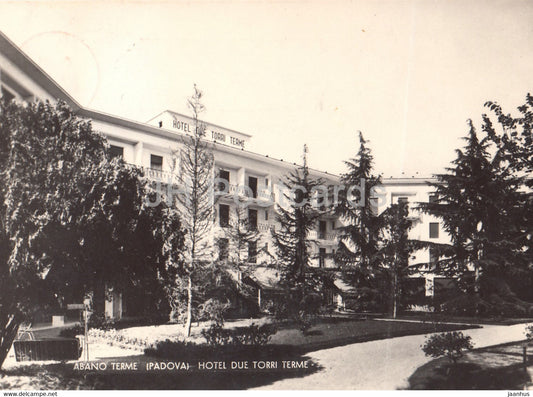 Abano Terme - Padova - hotel Due Torri Terme - old postcard - 1954 - Italy - used - JH Postcards