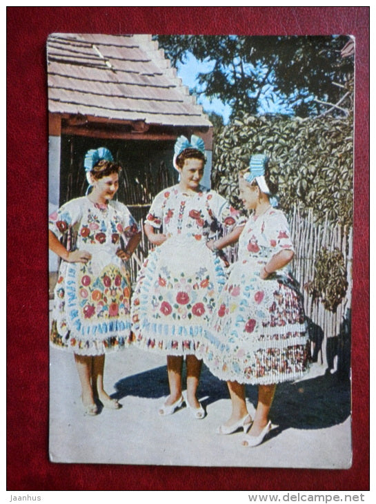 Kalocsa - Hungarian folk costumes - women - 1964 - Russia USSR - unused - JH Postcards