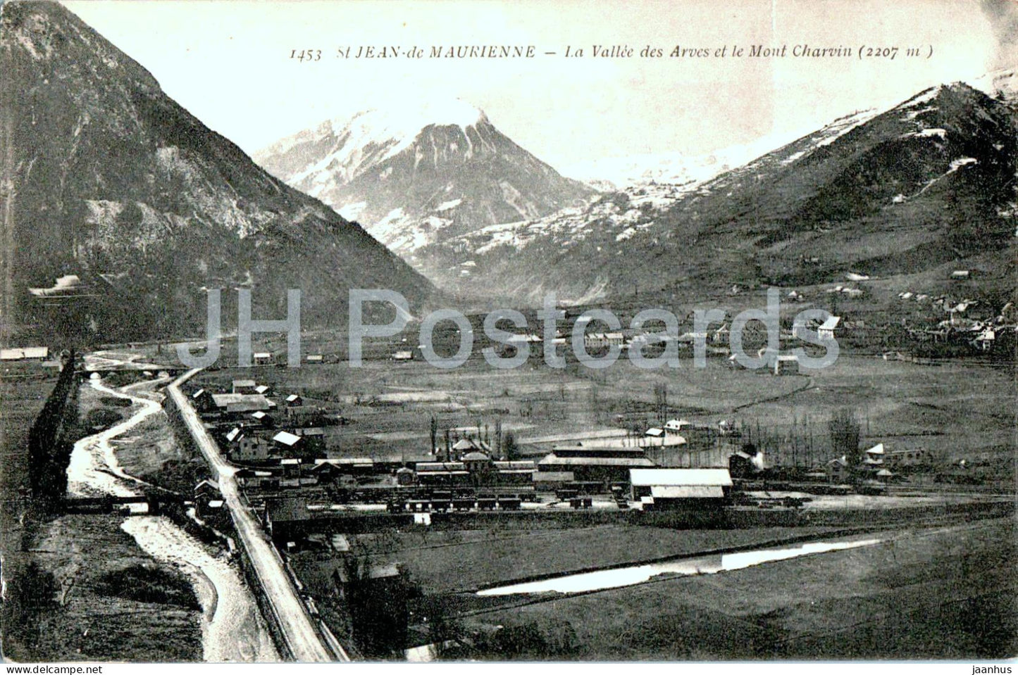 St Jean de Maurienne - La Vallee des Arves et le Mont Charvin 2207 m - 1453 - old postcard - 1938 - France - used - JH Postcards