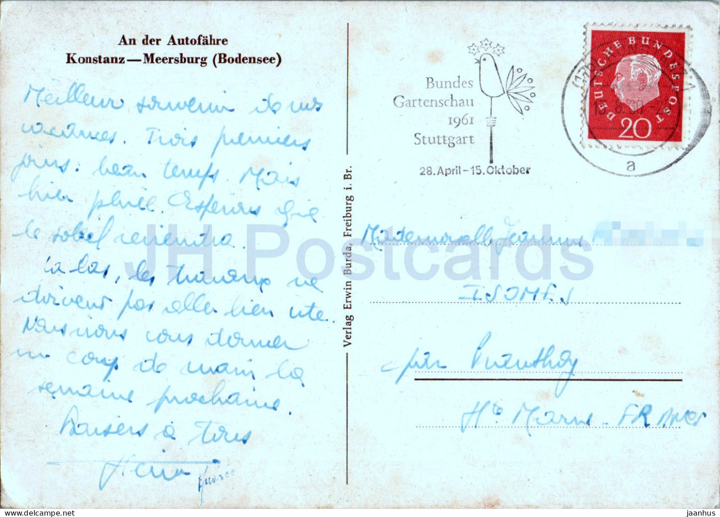 An der Autofahre - Konstanz Meersburg - ferry - 1960 - Allemagne - utilisé 
