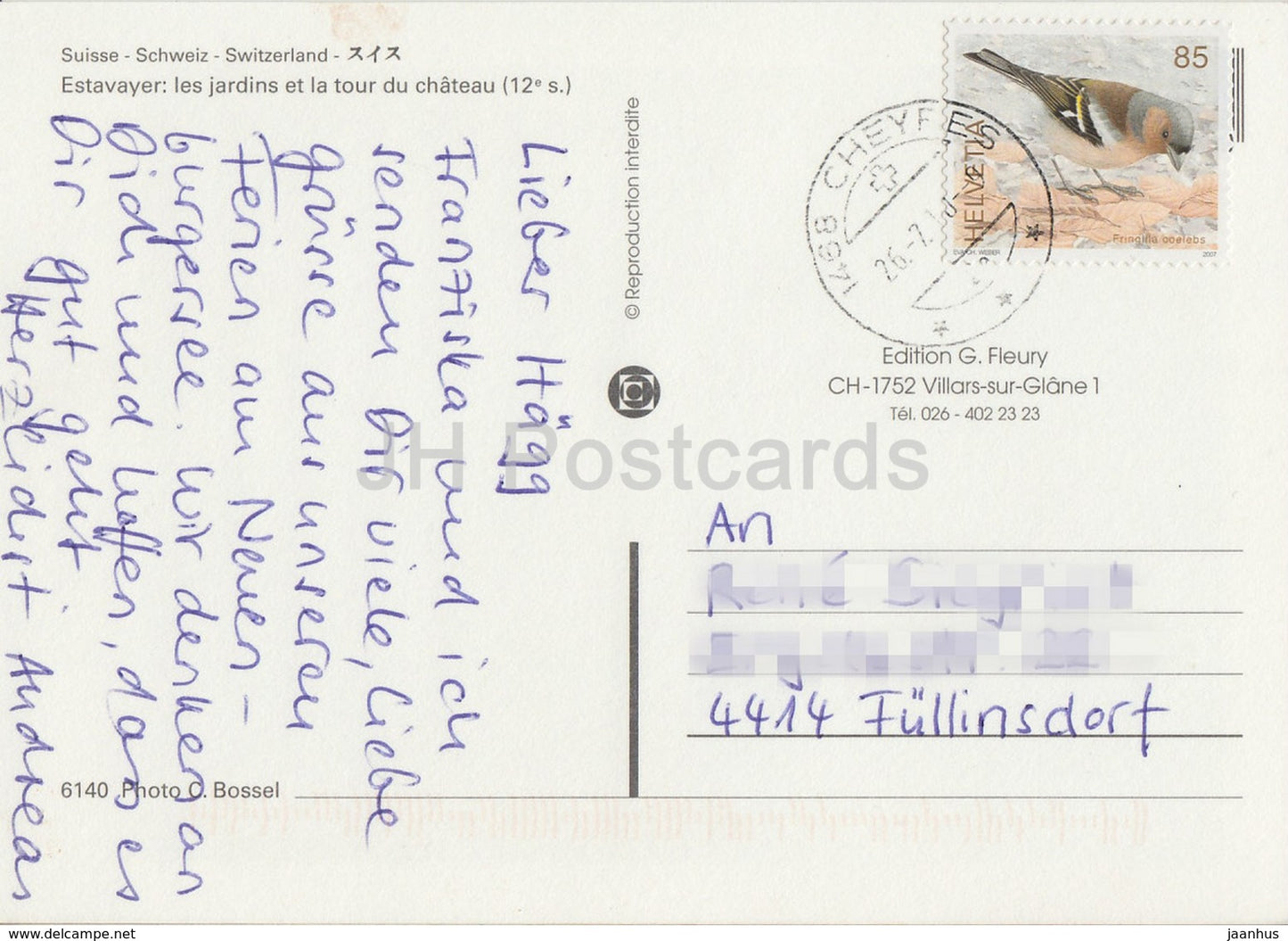 Estavayer Le Lac - Les Jardins et la tour du château - château - Suisse - occasion