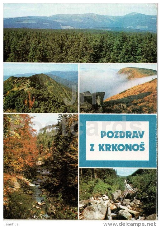 Krkonose - Cerna Hora - Kotel - Bile Labe - waterfall - The Giant Mountains - Czechoslovakia - Czech - used 1982 - JH Postcards