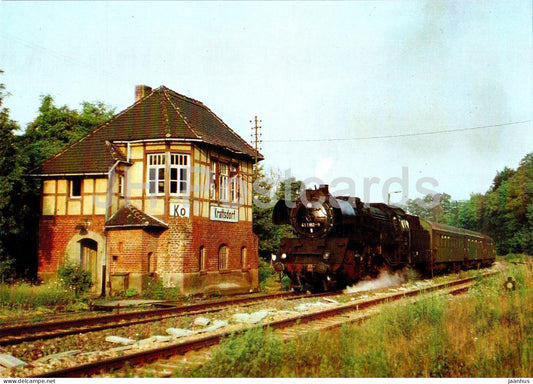 Lok 411182 mit P 6005 in Kraftsdorf - train - railway - Germany - unused - JH Postcards