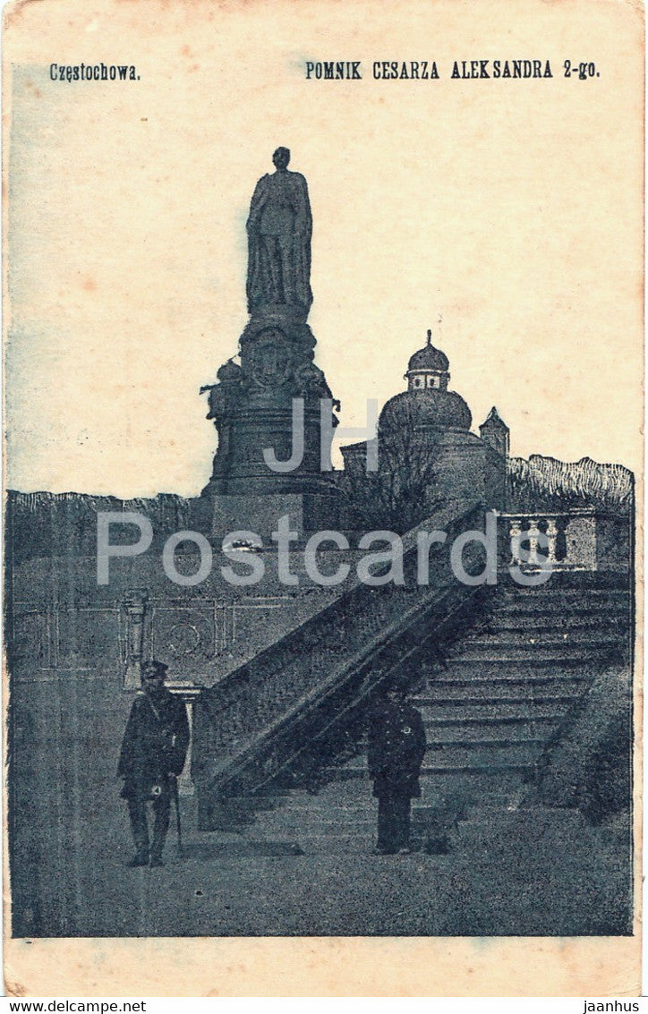 Czestochowa - Pomnik Cesarza Aleksandra 2-go - monument - Feldpost - old postcard - 1914 - Poland - used - JH Postcards
