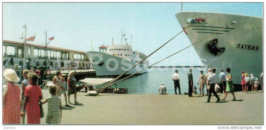 in the seaport - ship Latvia - Sochi - 1969 - Russia USSR - unused - JH Postcards