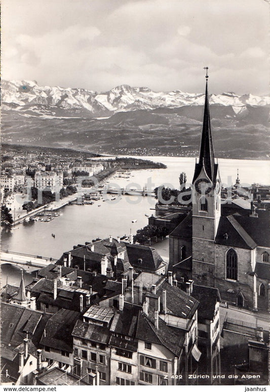 Zurich und die Alpen - 422 - 1958 - Switzerland - used - JH Postcards