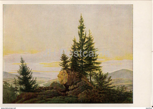 painting by Caspar David Friedrich - Ausblick ins Elbtal - German art - Germany DDR - unused - JH Postcards