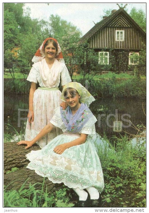 Niedersorbische Festtracht - Leipe/Spreewald - folk costumes - Germany - gelaufen - JH Postcards