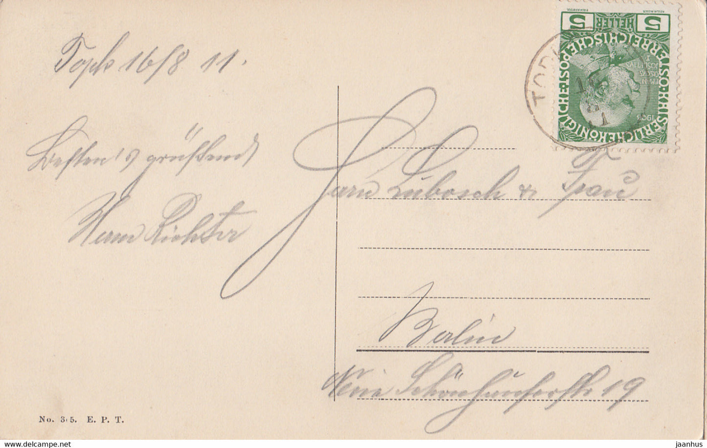 Gruss aus Topkowitz - Dobkovice - boat - steamer - old postcard - 1911 - Germany - used