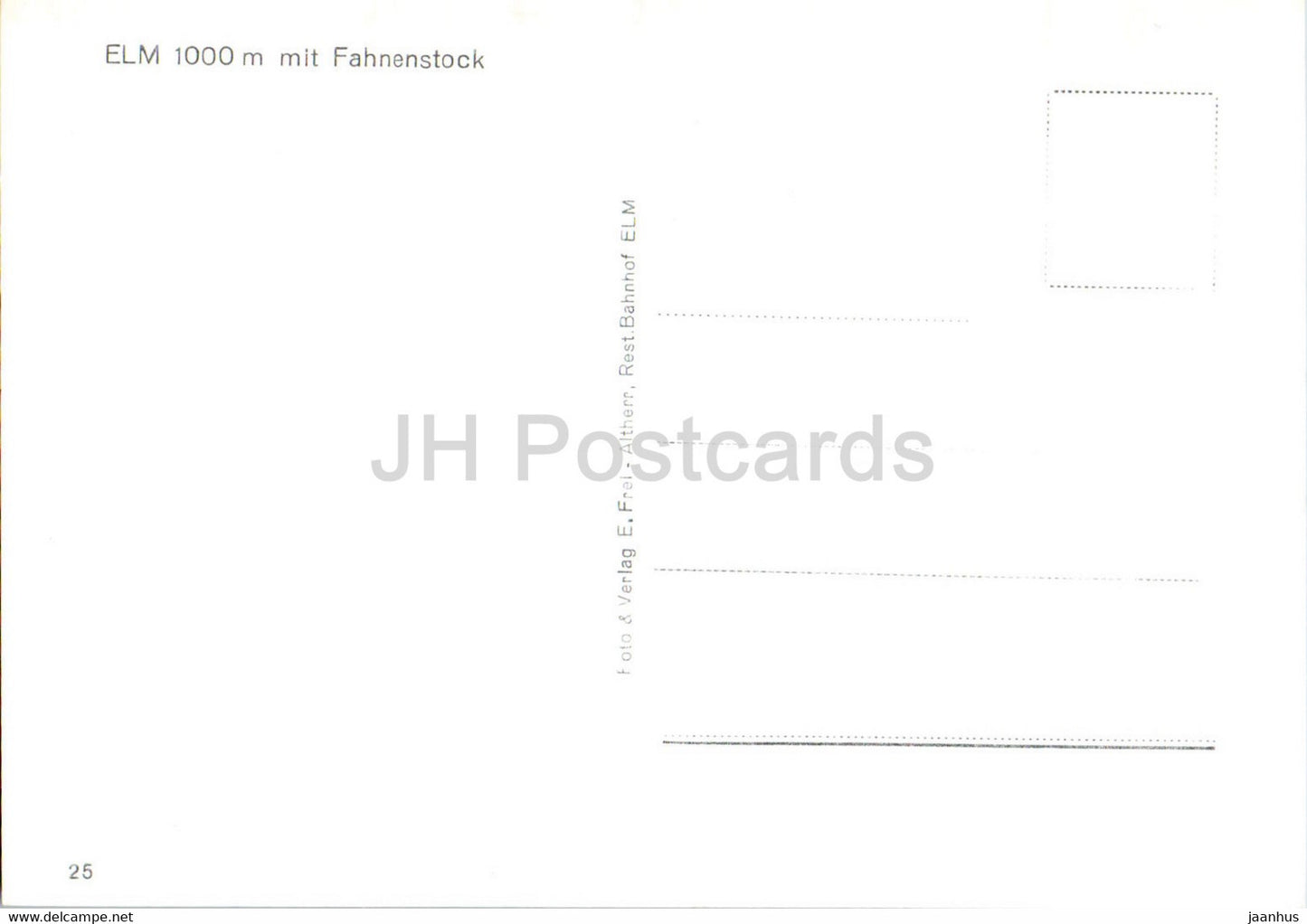 Elm 1000 m mit Fahnenstock - carte postale ancienne - Suisse - inutilisée