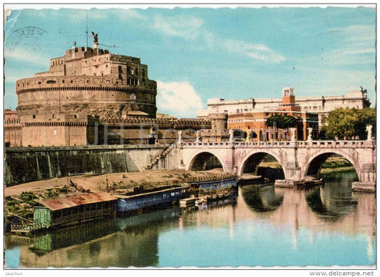 Ponte e Castel Sant`Angelo - Andrian Mole with Bridge - Roma - Rome - 20 - Italia - Italy - sent from Italy to France - JH Postcards