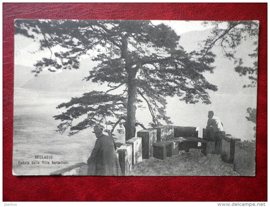Veduta dalla Villa Serbelloni - Bellagio - 2966 - lake - old postcard - Italy - unused - JH Postcards