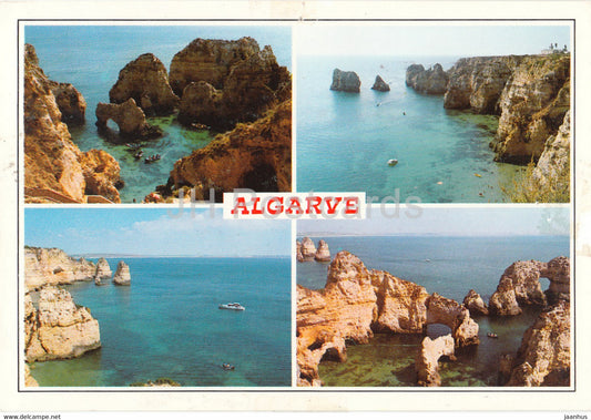 Algarve - Aspectos da Costa - Rochas - Aspects of the sea shore - Rocks - multiview - Portugal - used - JH Postcards