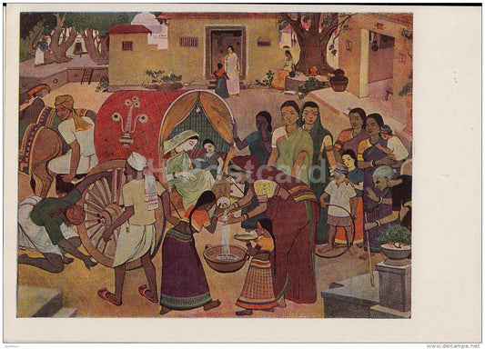 painting  by N. S. Pingal - Bride Meeting - Indian art - 1955 - Russia USSR - unused - JH Postcards