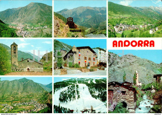 Valls D'Andorra - Different views - multiview - 1470 - 1982 - Andorra - used - JH Postcards