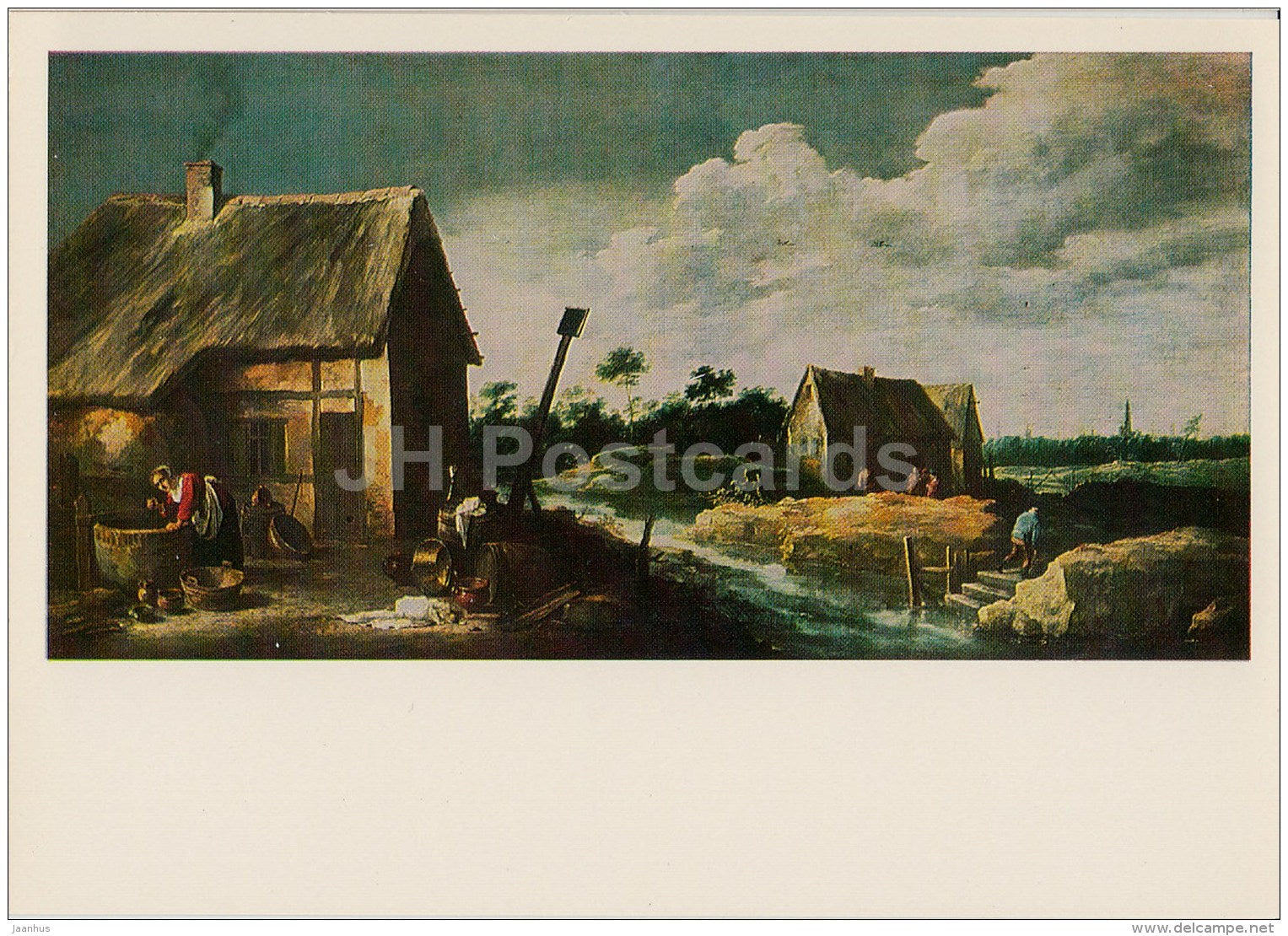 painting by David Teniers the Younger - Village with Peasant House - Flemish art - 1977 - Russia USSR - unused - JH Postcards