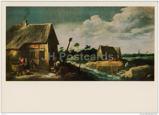 painting by David Teniers the Younger - Village with Peasant House - Flemish art - 1977 - Russia USSR - unused - JH Postcards