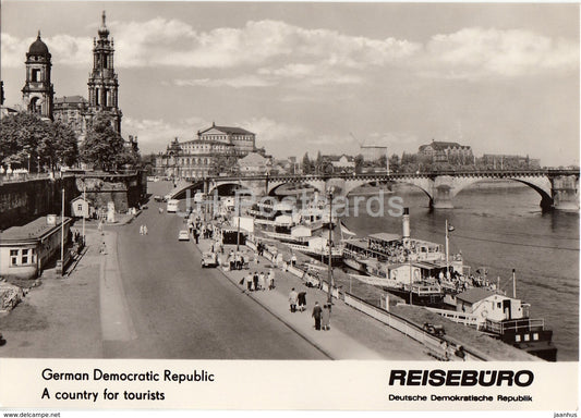 Dresden - The White Fleet - Die Weisse Flotte - bridge - REISEBÜRO - 1964 - DDR - Germany - unused - JH Postcards