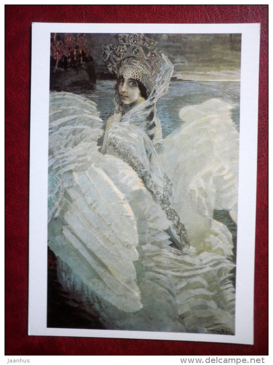 painting by Mikhail Vrubel , The Swan Princess , 1900 - russian art - unused - JH Postcards