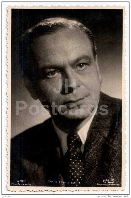 Paul Hertmann - movie actor - film - 3722/1 - old postcard - Germany - unused - JH Postcards
