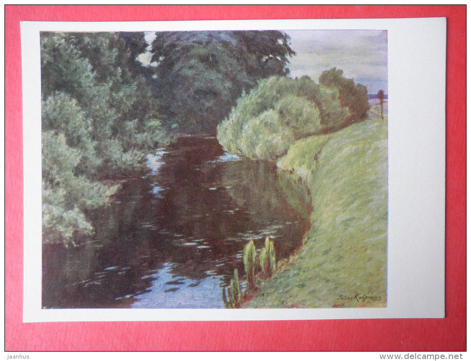 painting by Petras Kalpokas - A Rivulet . 1937 - lithuanian art - unused - JH Postcards