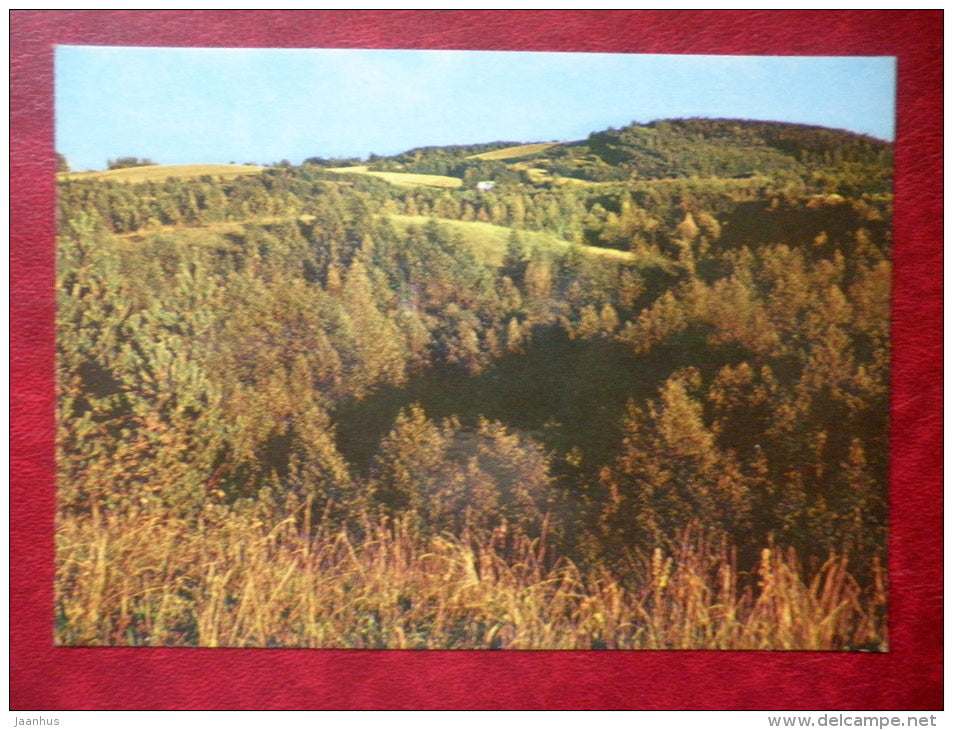 the hilly landscape at Karula - 1984 - Estonia USSR - unused - JH Postcards