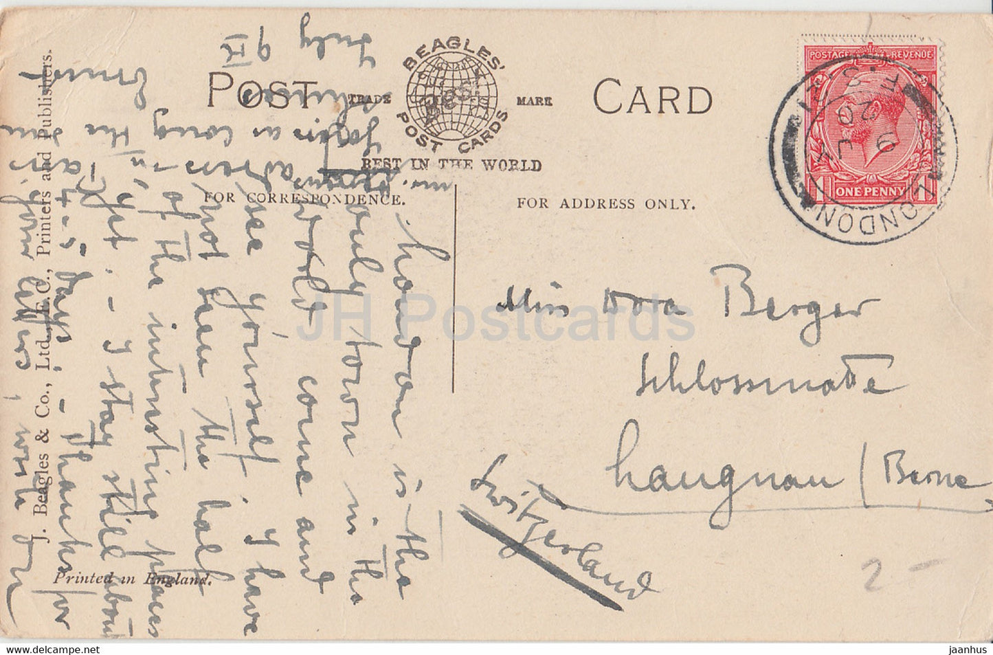 London - Houses of Parliament & Westminster Bridge - Beagles - old postcard - 1920 - England - United Kingdom - used