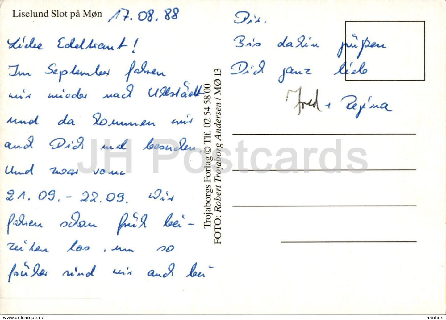 Liselund Slot pa Mon - castle - MO 13 - 1988 - Denmark - used