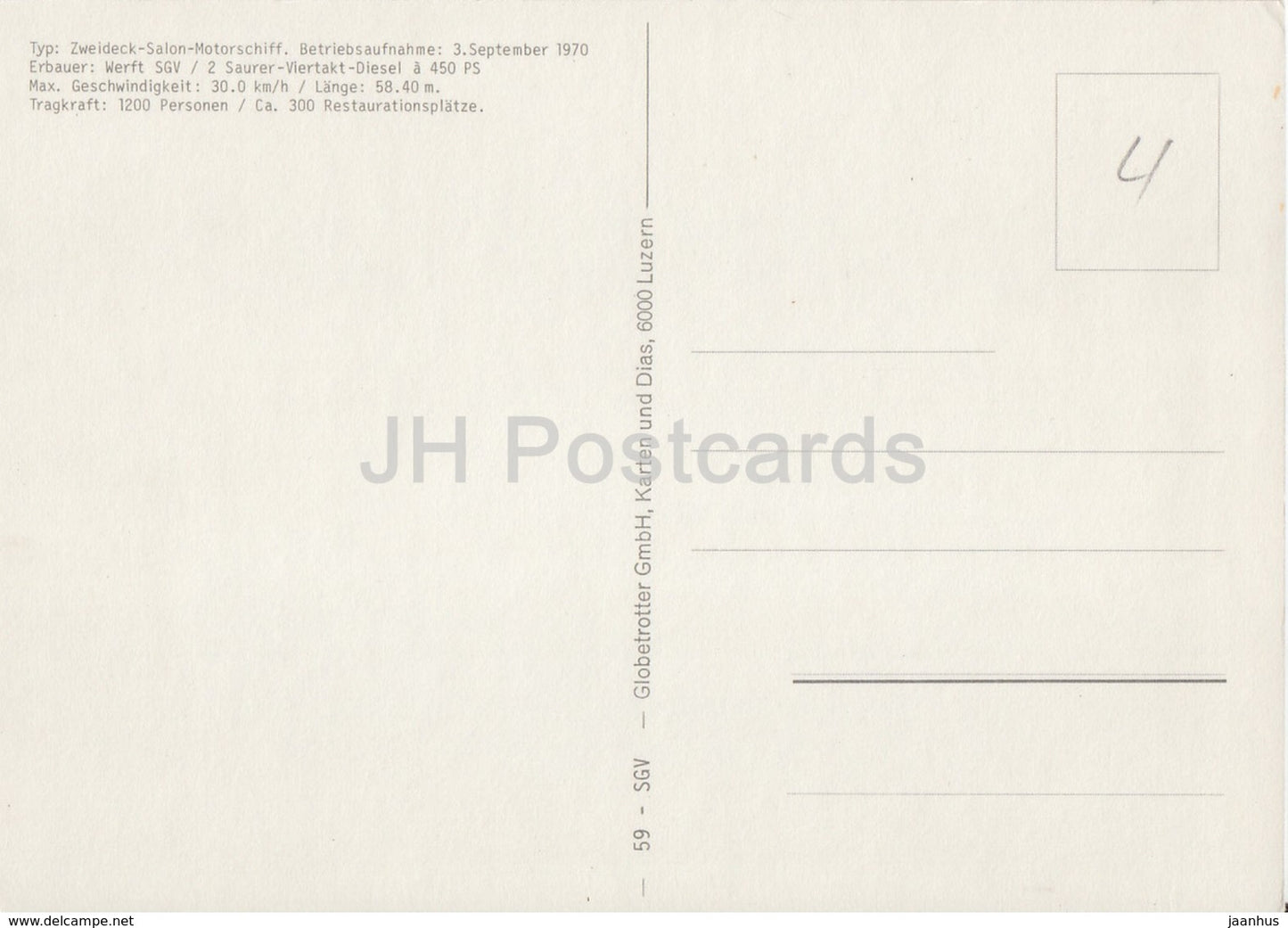 Vierwaldstattersee - Motorschiff Gotthard - passenger ship - MS - Switzerland - unused