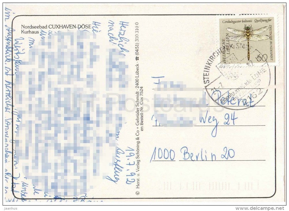 Nordseebad Cuxhaven-Döse - Kurhaus - Germany - 1992 gelaufen - JH Postcards