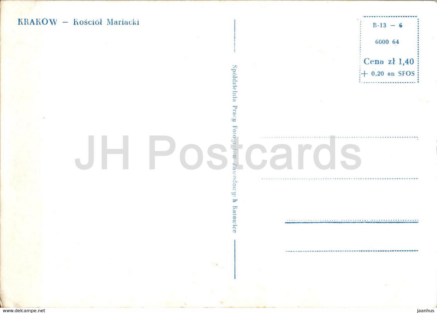 Krakow - Kosciol Mariacki - St. Mary's Church - Poland - unused