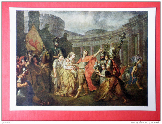 painting by Anton Losenko - Farewell between Hector and Andromache - Greek Mythology - russian art - unused - JH Postcards