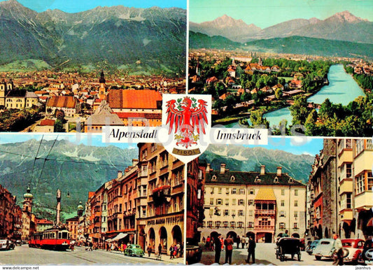 Innsbruck - Alpenstadt - tram - multiview - 222 - Austria - unused - JH Postcards