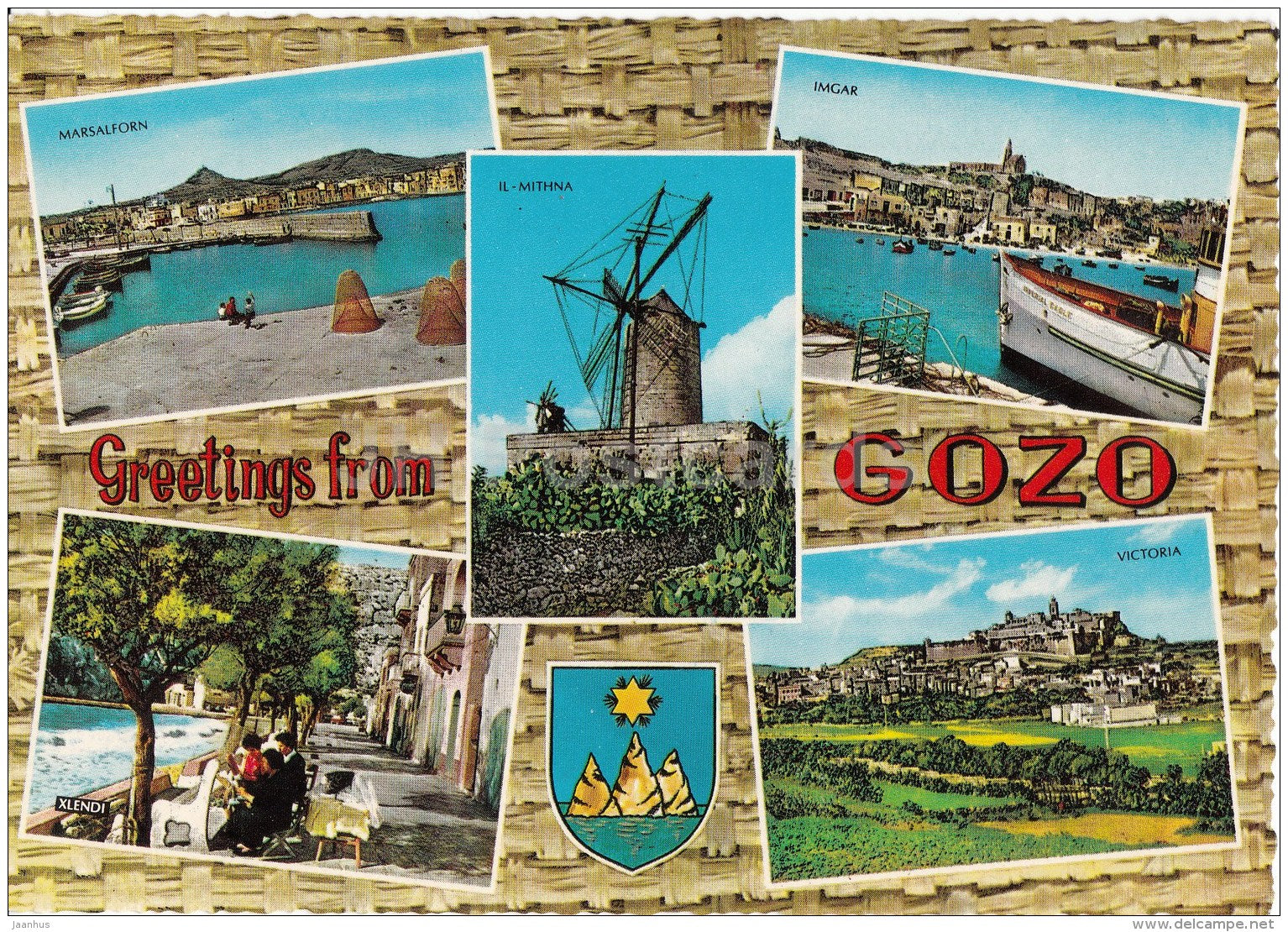 Greetings from Gozo - windmill - Marsalforn - Imgar - Xlendi - Victoria - Malta - unused - JH Postcards