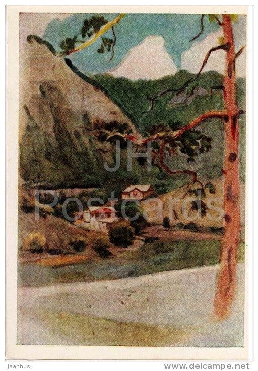 painting by V. Surikov - Borzhomi . Borjomi . Georgia - russian art - unused - JH Postcards