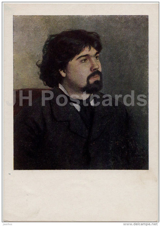 painting by I. Repin - Portrait of artist V. Surikov - man - Russian art - 1952 - Russia USSR - unused - JH Postcards