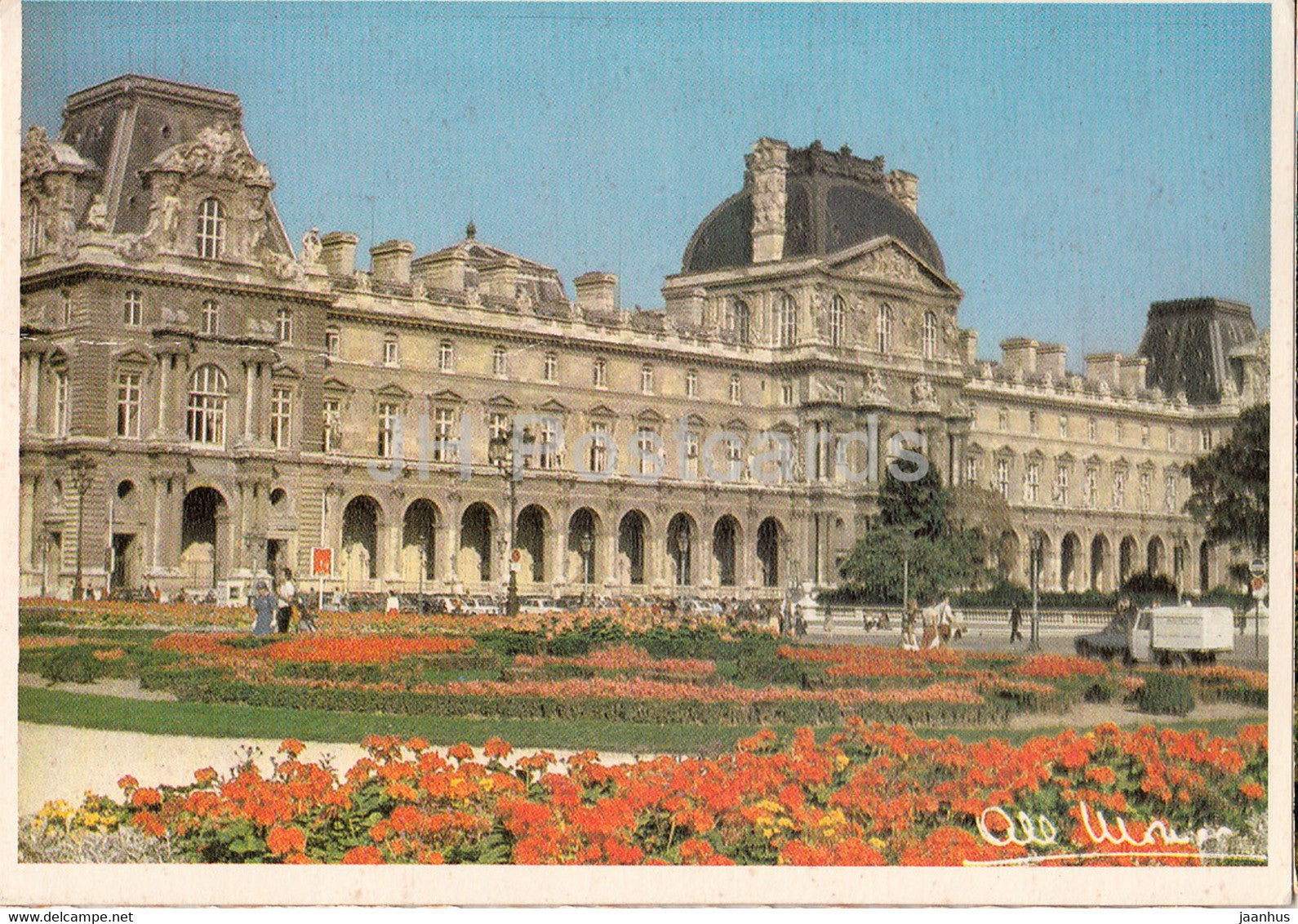 Paris - Les Parterres fleuris du square du Carrousel - Louvre - 1987 - France - used - JH Postcards
