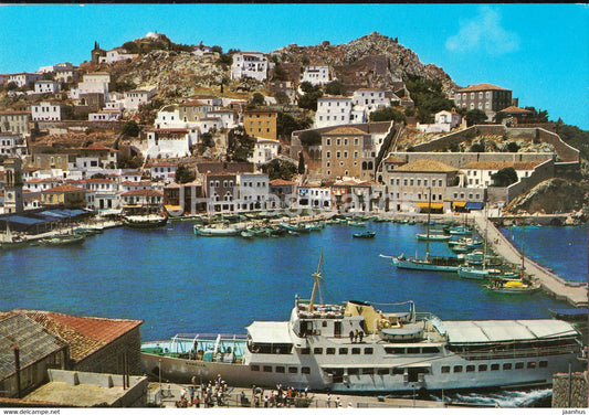 Hydra - View of the Harbour - ship - Greece - unused - JH Postcards