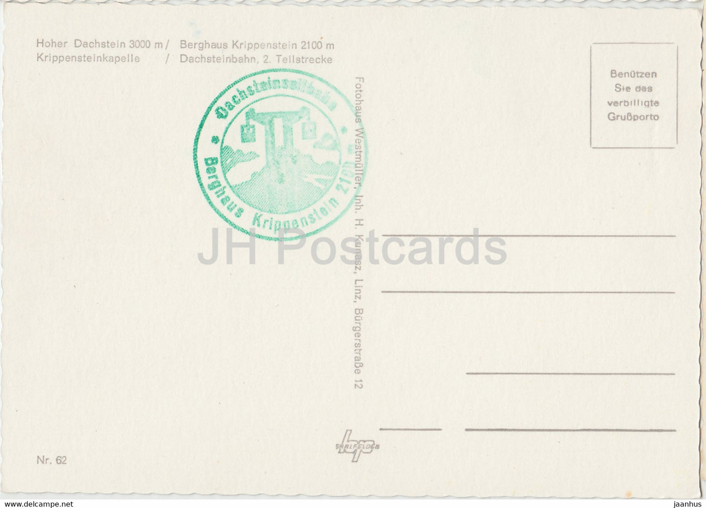 König Dachstein 3000 m - Hoher Dachstein - Berghaus Krippenstein 2100 m - Kripensteinkapelle - Österreich - unbenutzt