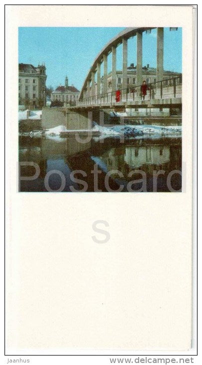 New Year Greeting Card - Pedestrian bridge - Town Hall - Tartu - Estonia USSR - 1974 - unused - JH Postcards