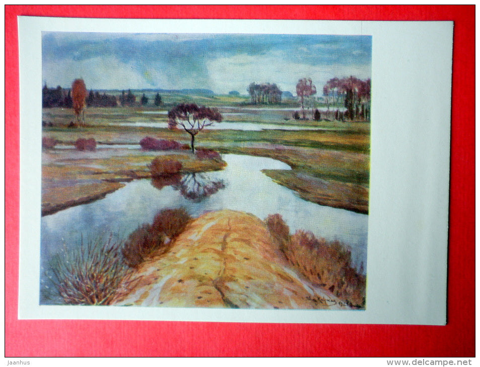 painting by Petras Kalpokas - in Autumn . 1921 - lithuanian art - unused - JH Postcards