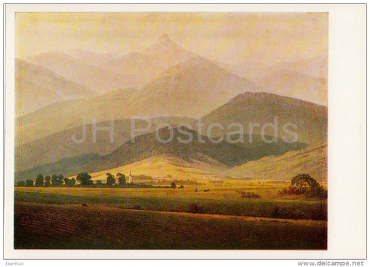 painting by Caspar David Friedrich - Montainous Landscape - German art - 1983 - Russia USSR - unused - JH Postcards