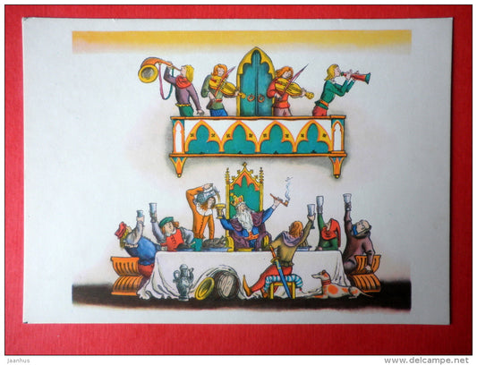 Merry King - English Folk song - musicians - Fairy Tales and Songs - 1965 - Russia USSR - unused - JH Postcards