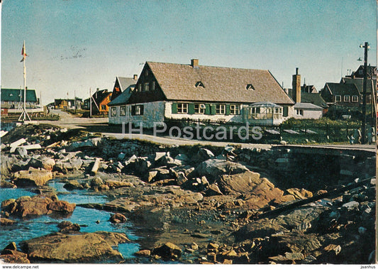 The Hans Egede House 1728 at Godthab old Harbour - KGH 33 - 1966 - Greenland - used - JH Postcards